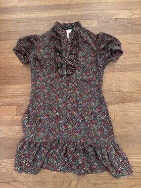 Appropriate Behavior Women's Floral Ruffle Mini Dress - Size 7/8
 b88